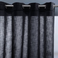 Занавеска С эффектом льна с люверсами Nyong 180 x 140 см серый LA REDOUTE INTERIEURS  фото, kupilegko.ru